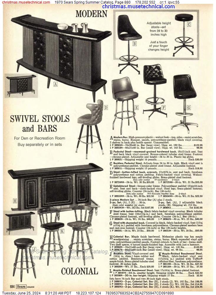 1970 Sears Spring Summer Catalog, Page 880