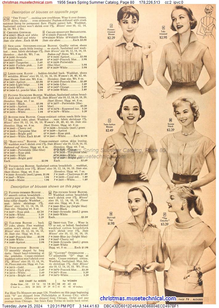 1956 Sears Spring Summer Catalog, Page 80