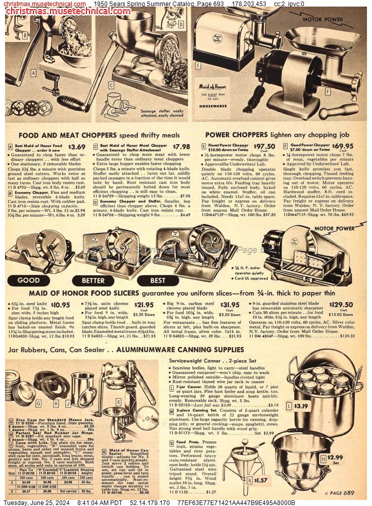 1950 Sears Spring Summer Catalog, Page 693
