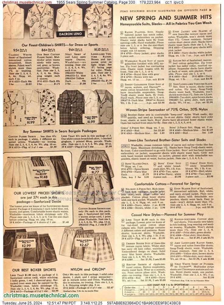 1955 Sears Spring Summer Catalog, Page 330