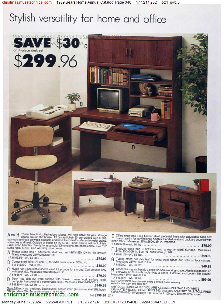 1989 Sears Home Annual Catalog, Page 340