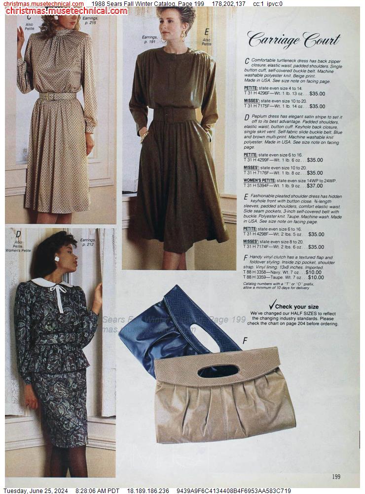 1988 Sears Fall Winter Catalog, Page 199