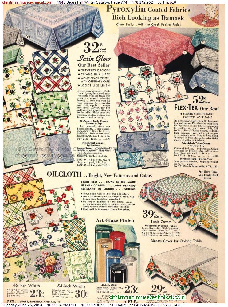 1940 Sears Fall Winter Catalog, Page 774