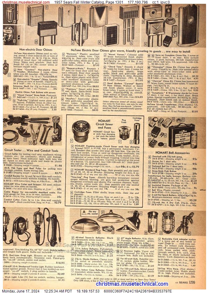 1957 Sears Fall Winter Catalog, Page 1301