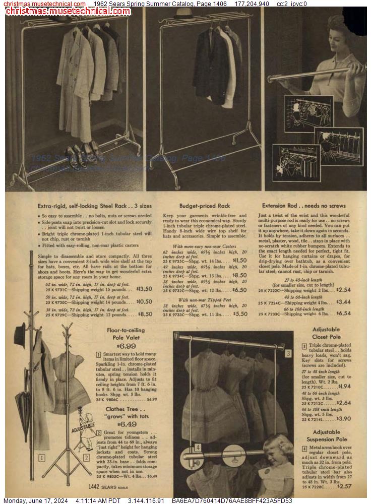 1962 Sears Spring Summer Catalog, Page 1406