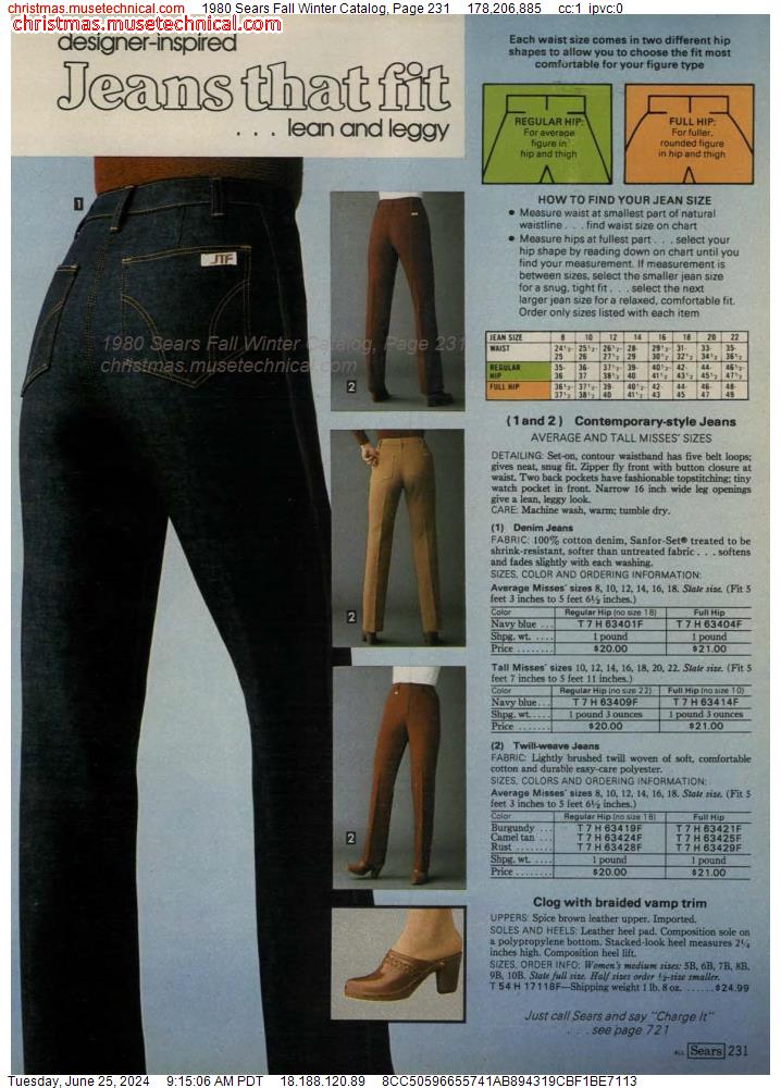 1980 Sears Fall Winter Catalog, Page 231