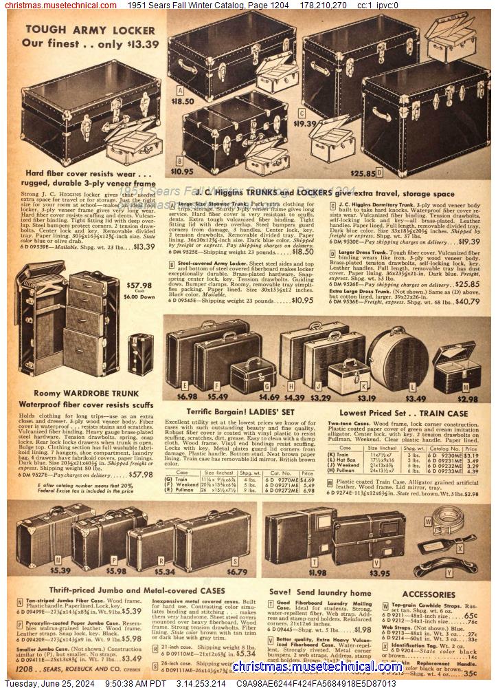 1951 Sears Fall Winter Catalog, Page 1204