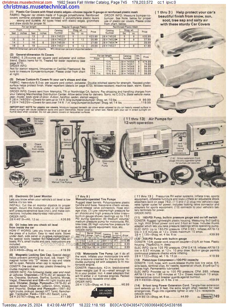 1982 Sears Fall Winter Catalog, Page 745