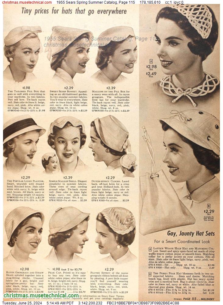 1955 Sears Spring Summer Catalog, Page 115