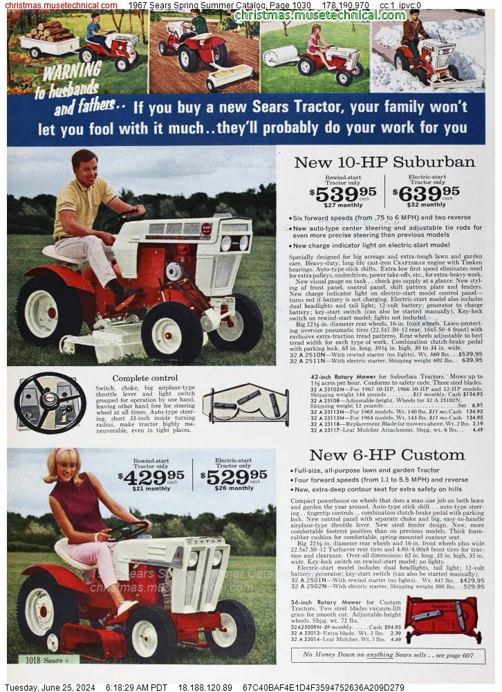1967 Sears Spring Summer Catalog, Page 1030