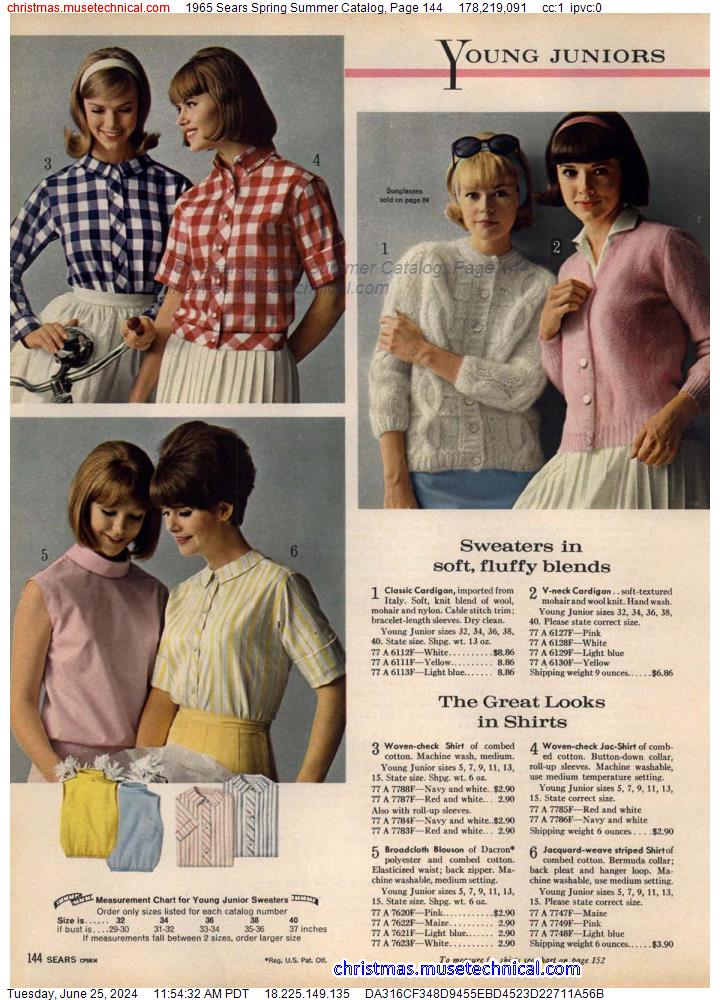 1965 Sears Spring Summer Catalog, Page 144