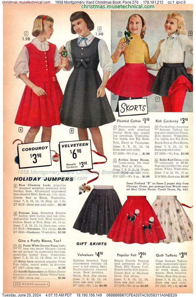 1958 Montgomery Ward Christmas Book, Page 270