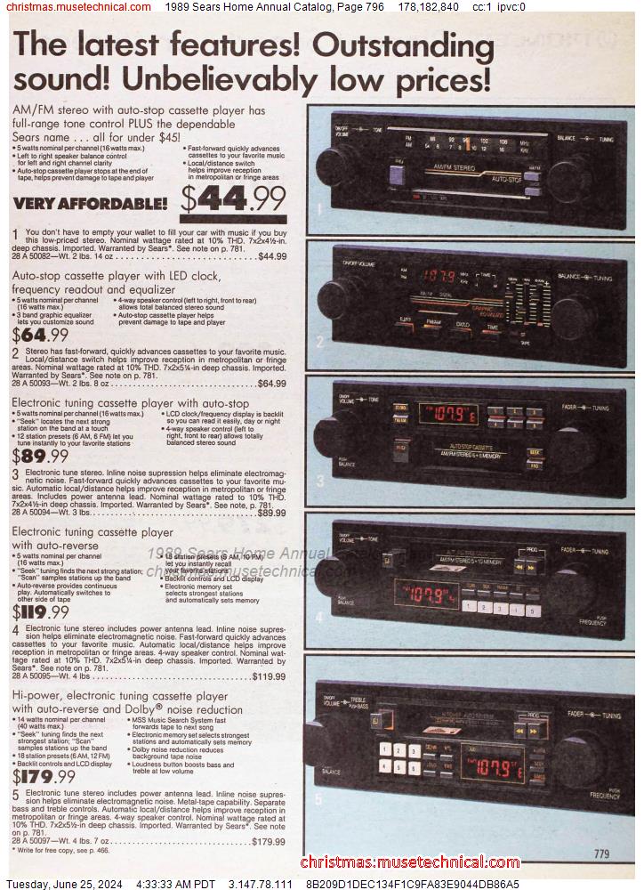 1989 Sears Home Annual Catalog, Page 796