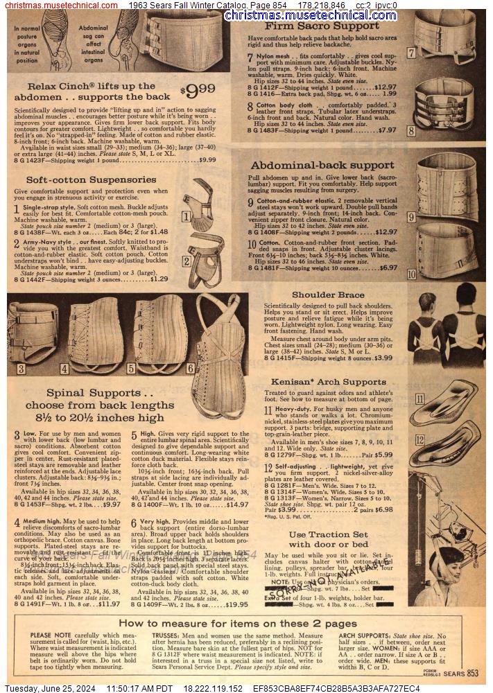 1963 Sears Fall Winter Catalog, Page 854