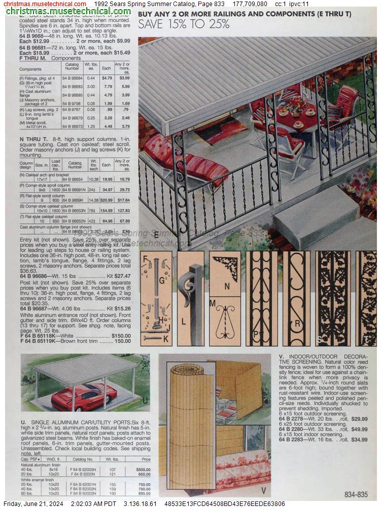 1992 Sears Spring Summer Catalog, Page 833