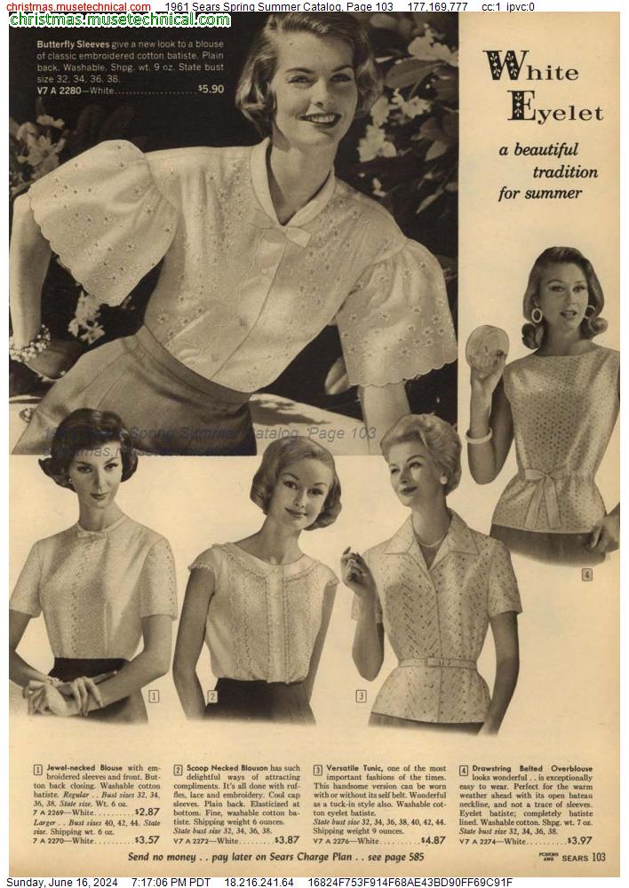 1961 Sears Spring Summer Catalog, Page 103