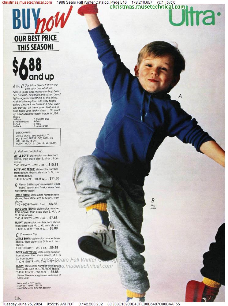 1988 Sears Fall Winter Catalog, Page 516