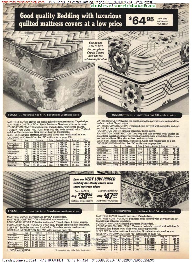 1977 Sears Fall Winter Catalog, Page 1392