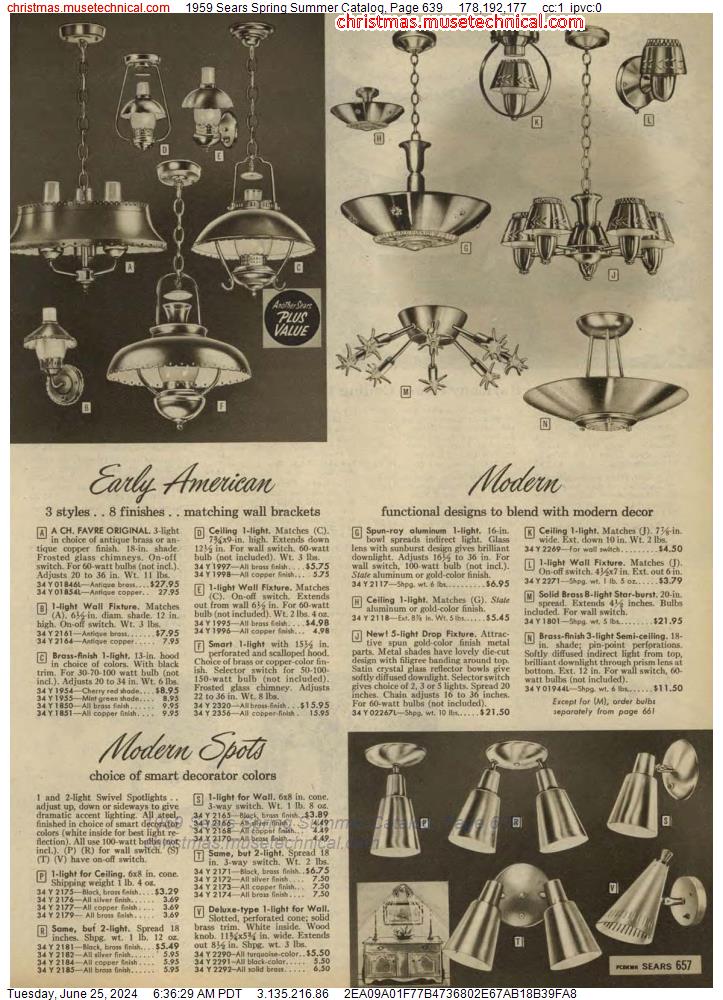 1959 Sears Spring Summer Catalog, Page 639