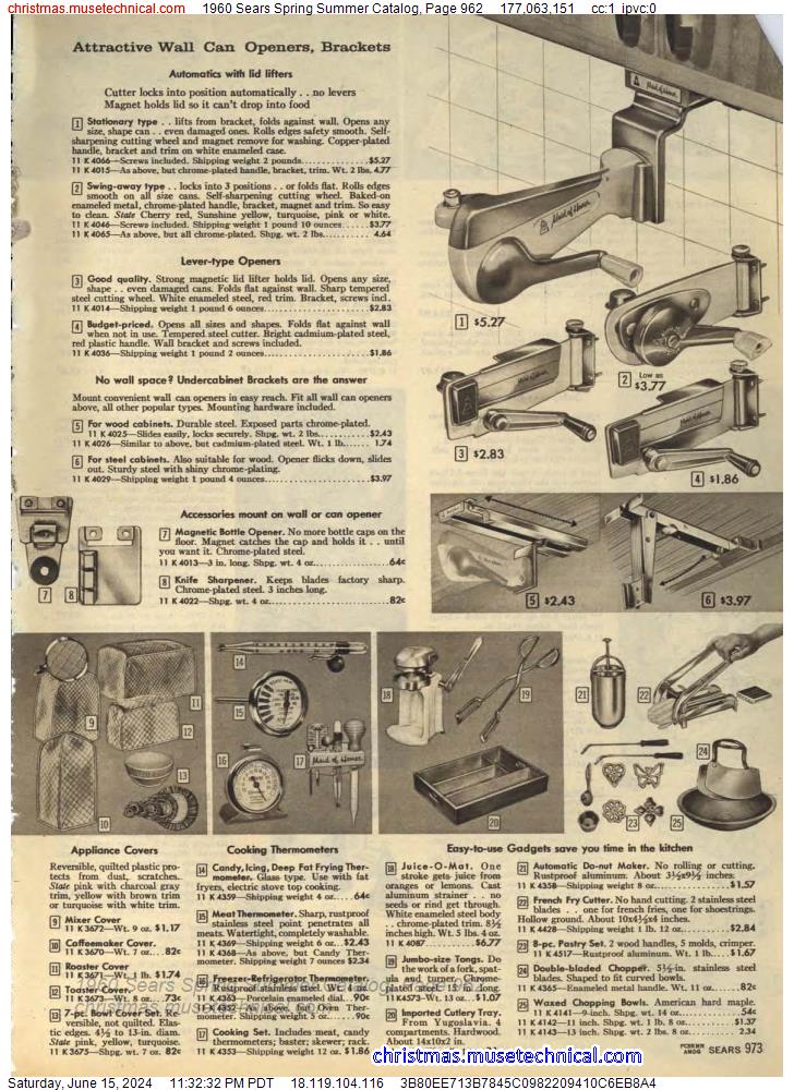 1960 Sears Spring Summer Catalog, Page 962