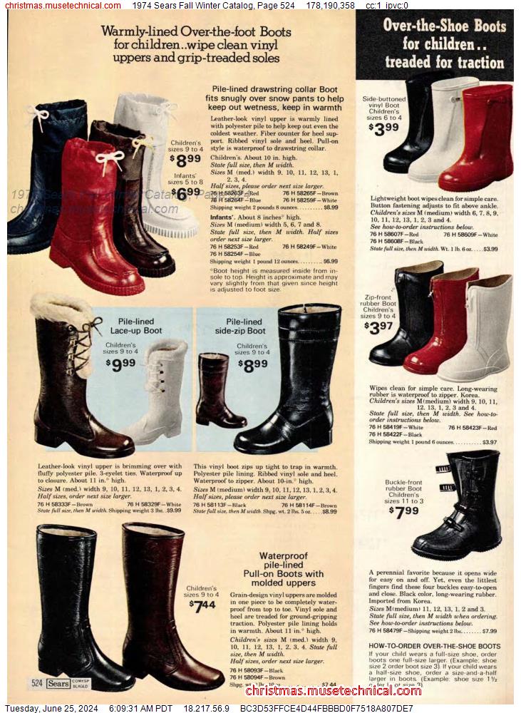 1974 Sears Fall Winter Catalog, Page 524