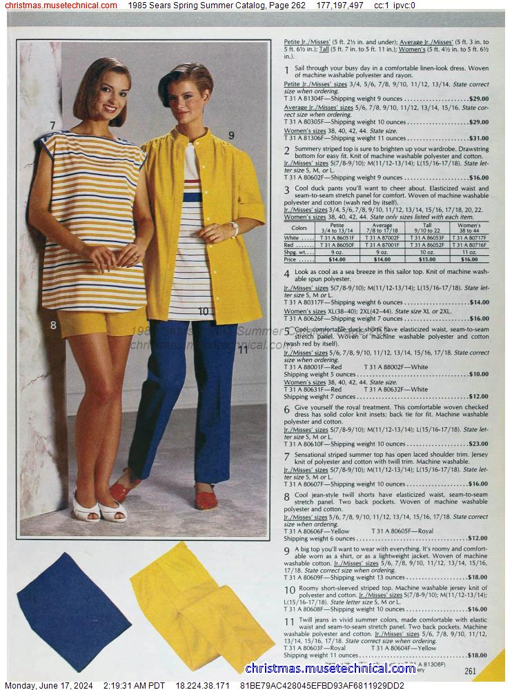 1985 Sears Spring Summer Catalog, Page 262