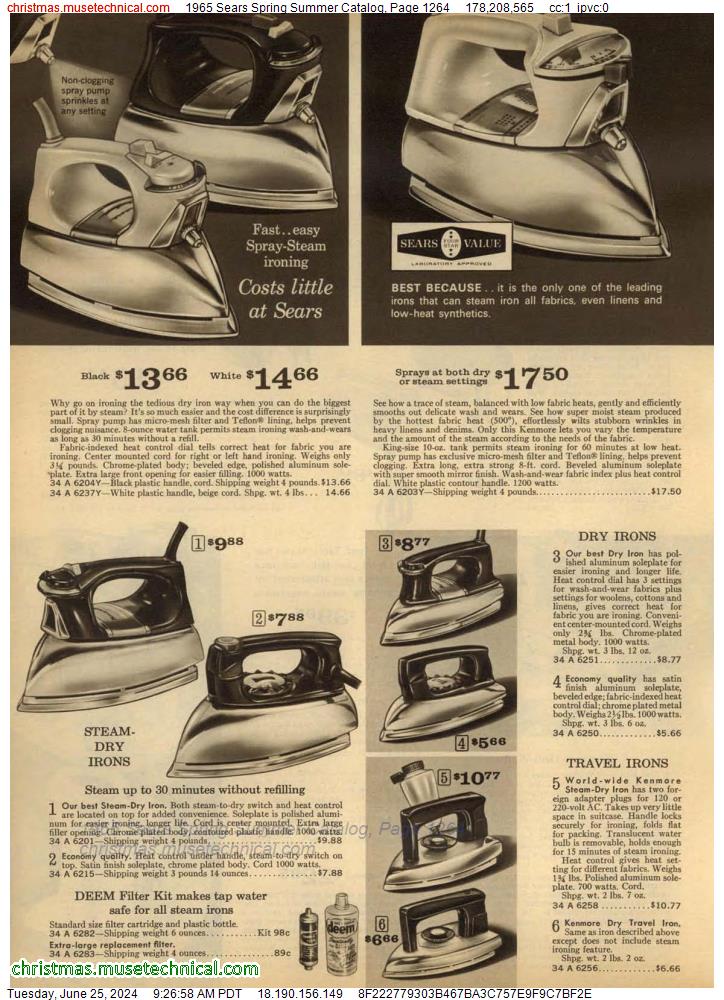 1965 Sears Spring Summer Catalog, Page 1264