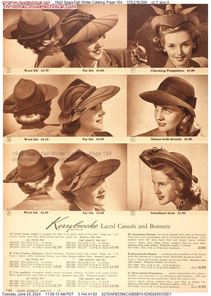 1943 Sears Fall Winter Catalog, Page 154