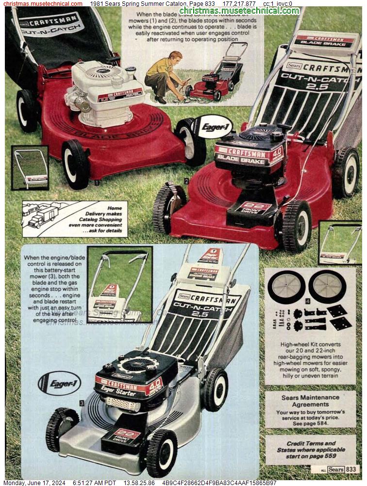 1981 Sears Spring Summer Catalog, Page 833