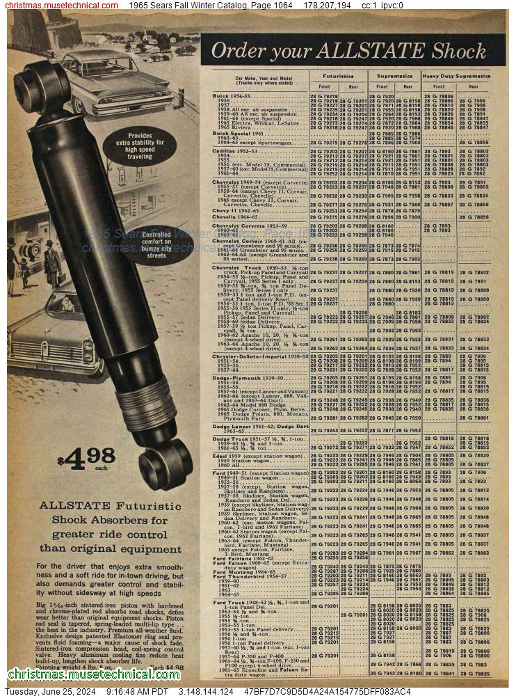 1965 Sears Fall Winter Catalog, Page 1064