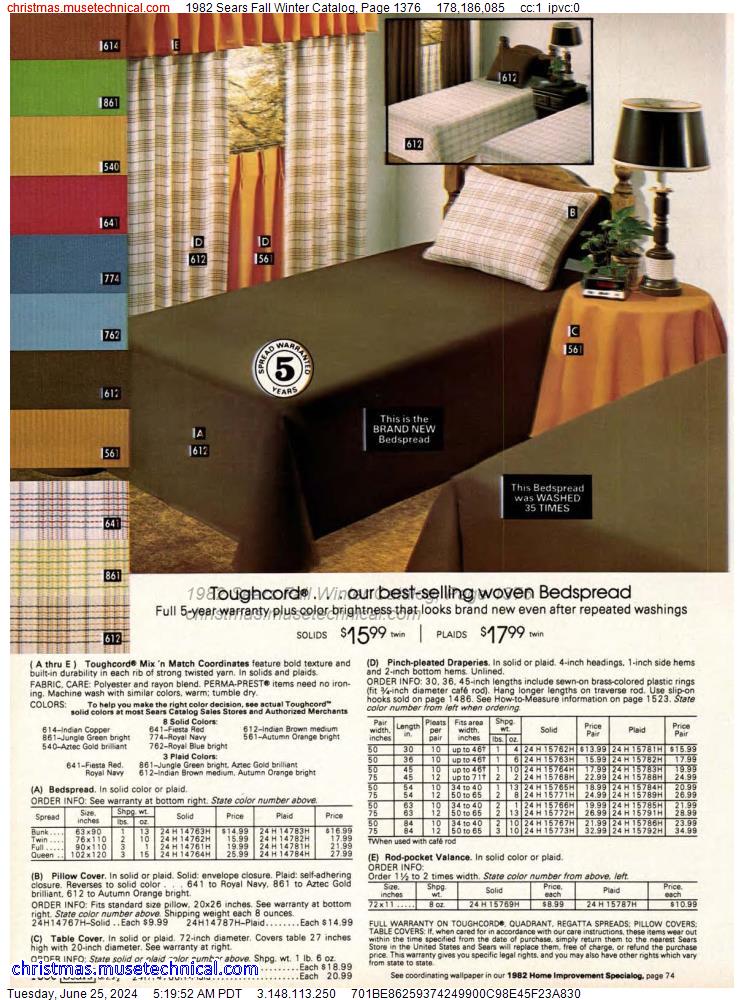 1982 Sears Fall Winter Catalog, Page 1376