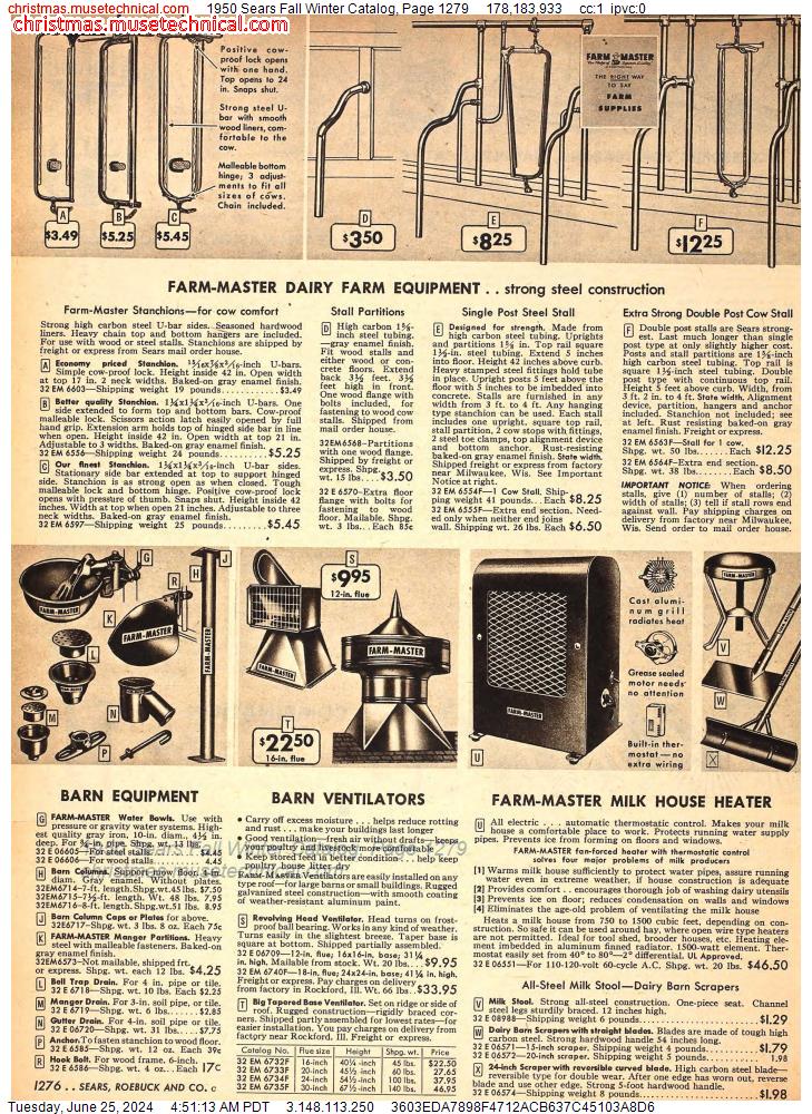 1950 Sears Fall Winter Catalog, Page 1279
