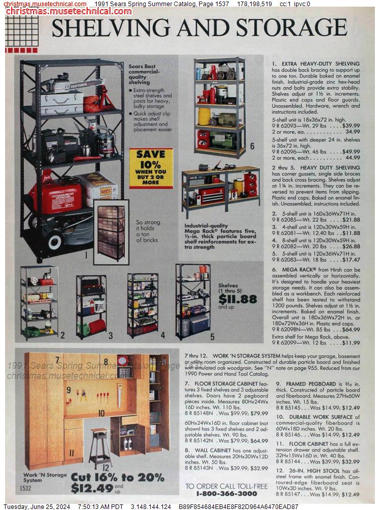 1991 Sears Spring Summer Catalog, Page 1537