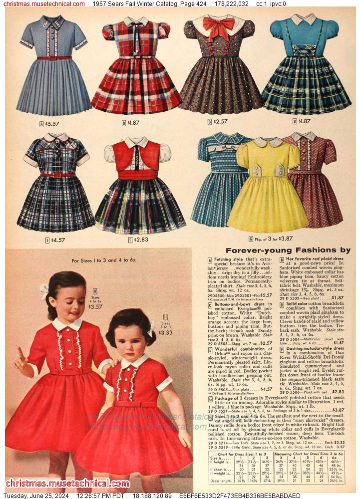 1957 Sears Fall Winter Catalog, Page 424