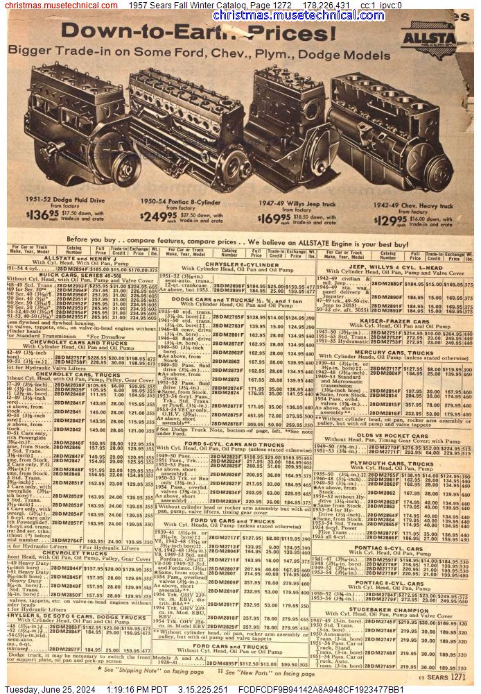 1957 Sears Fall Winter Catalog, Page 1272