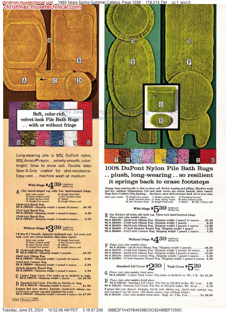 1969 Sears Spring Summer Catalog, Page 1298