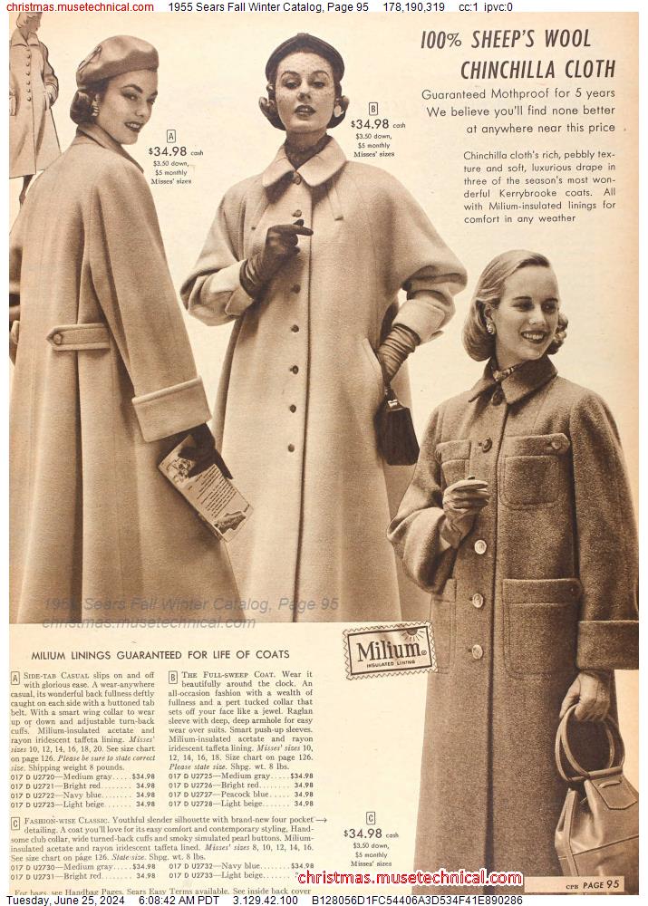 1955 Sears Fall Winter Catalog, Page 95