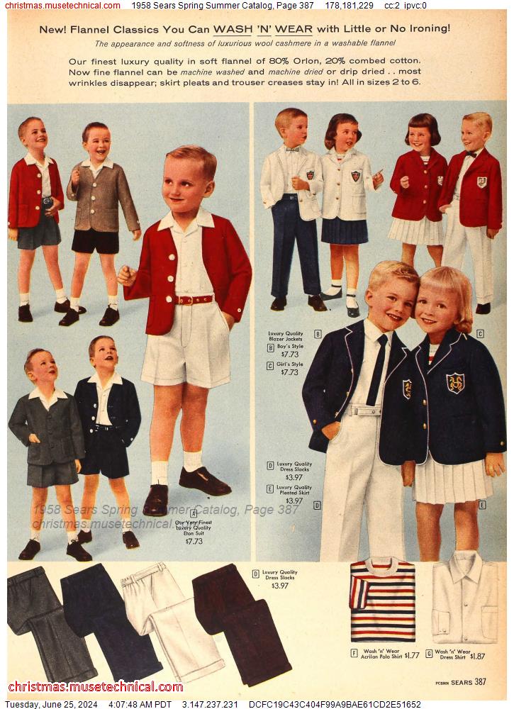 1958 Sears Spring Summer Catalog, Page 387