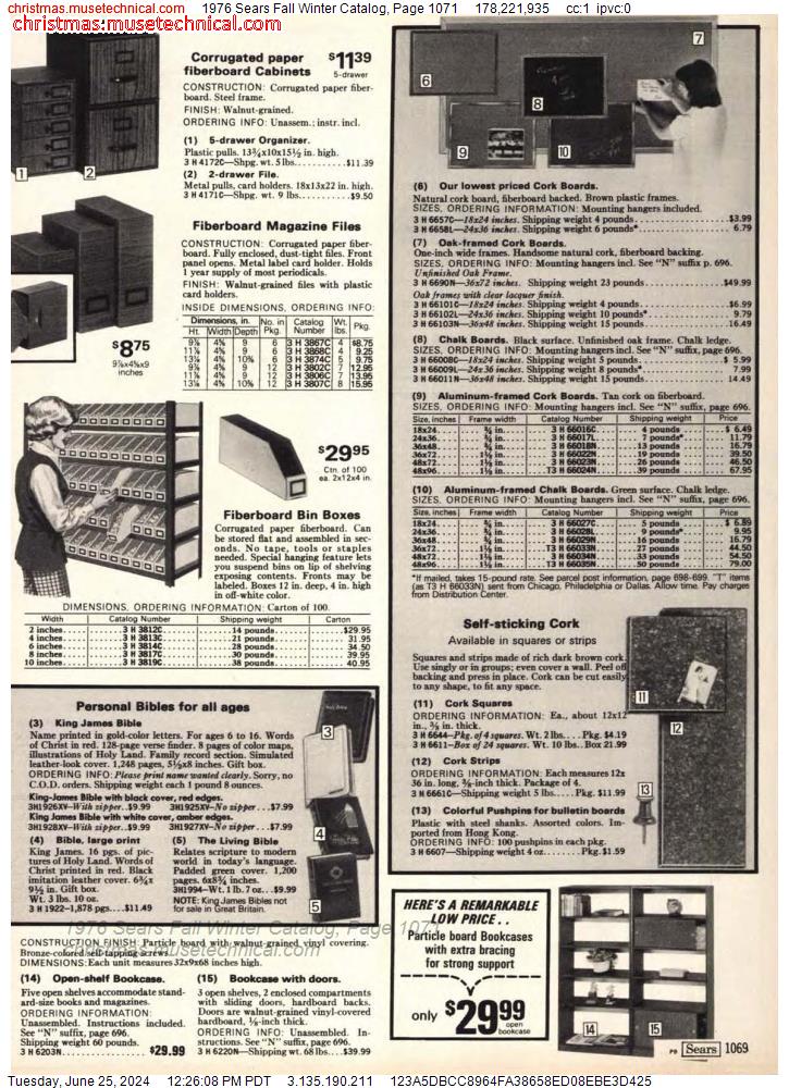 1976 Sears Fall Winter Catalog, Page 1071
