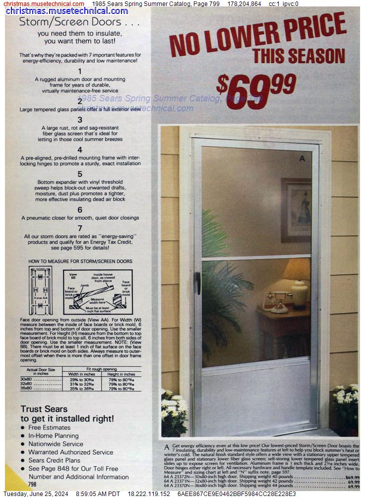 1985 Sears Spring Summer Catalog, Page 799