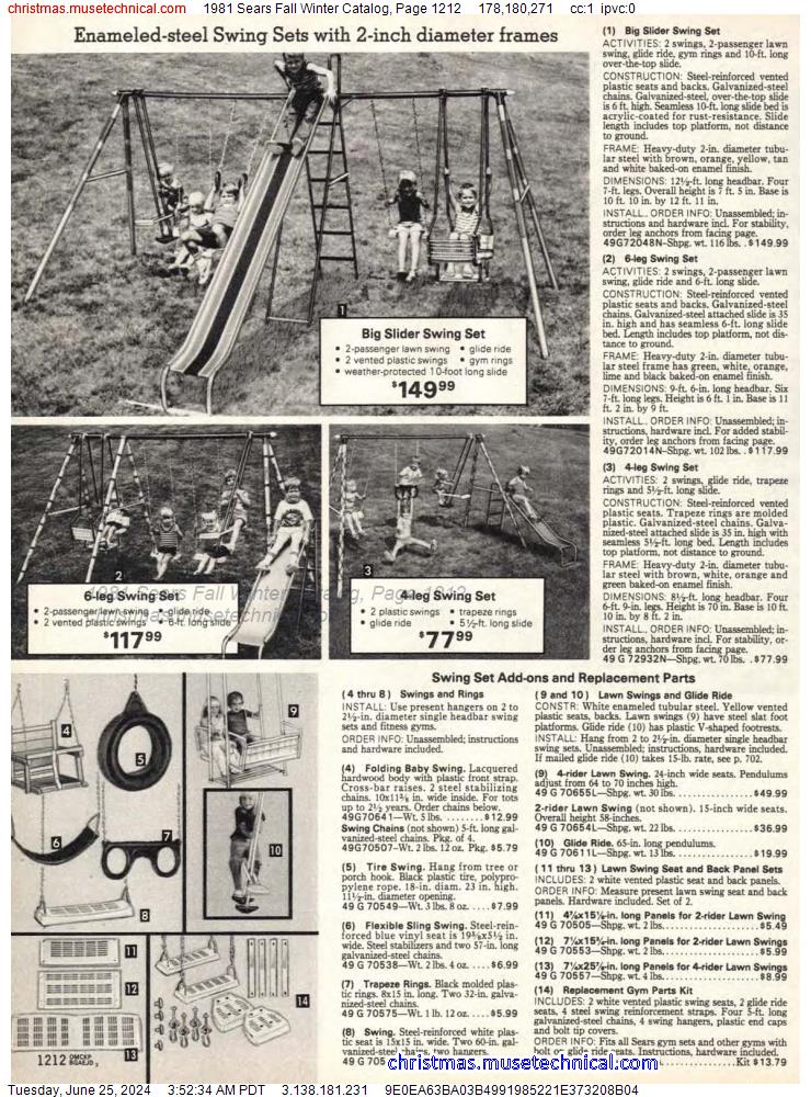 1981 Sears Fall Winter Catalog, Page 1212