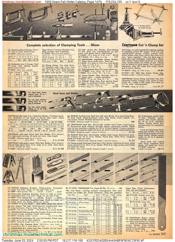1959 Sears Fall Winter Catalog, Page 1479