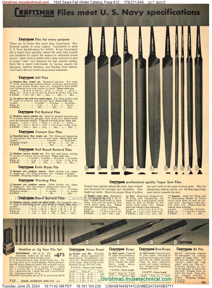 1945 Sears Fall Winter Catalog, Page 612