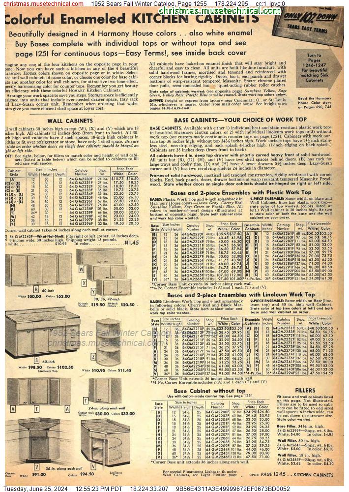 1952 Sears Fall Winter Catalog, Page 1255