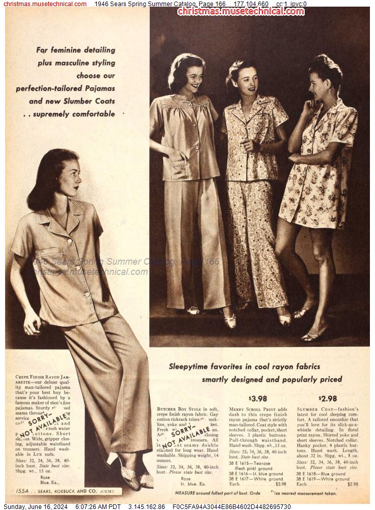 1946 Sears Spring Summer Catalog, Page 166