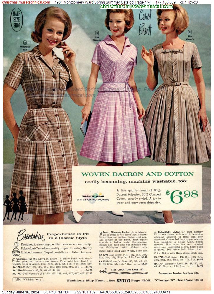 1964 Montgomery Ward Spring Summer Catalog, Page 154