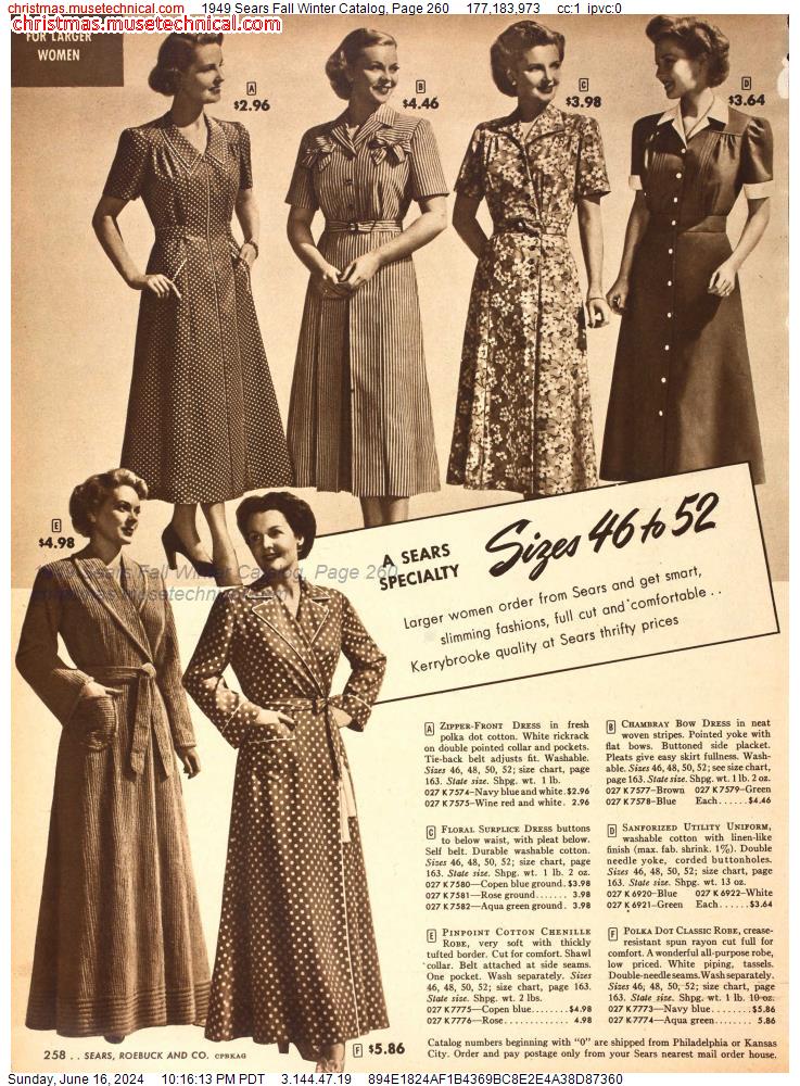 1949 Sears Fall Winter Catalog, Page 260