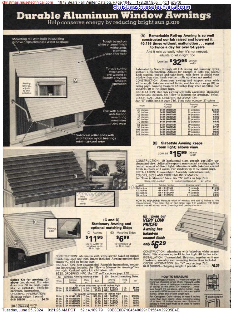 1978 Sears Fall Winter Catalog, Page 1046