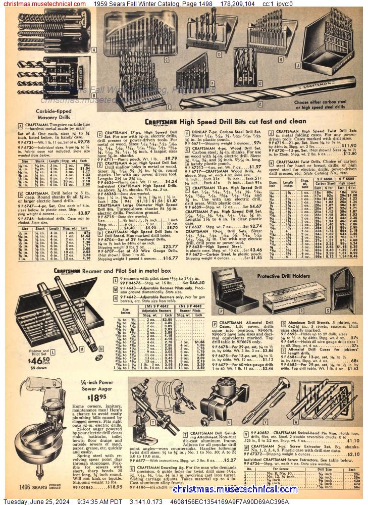 1959 Sears Fall Winter Catalog, Page 1498