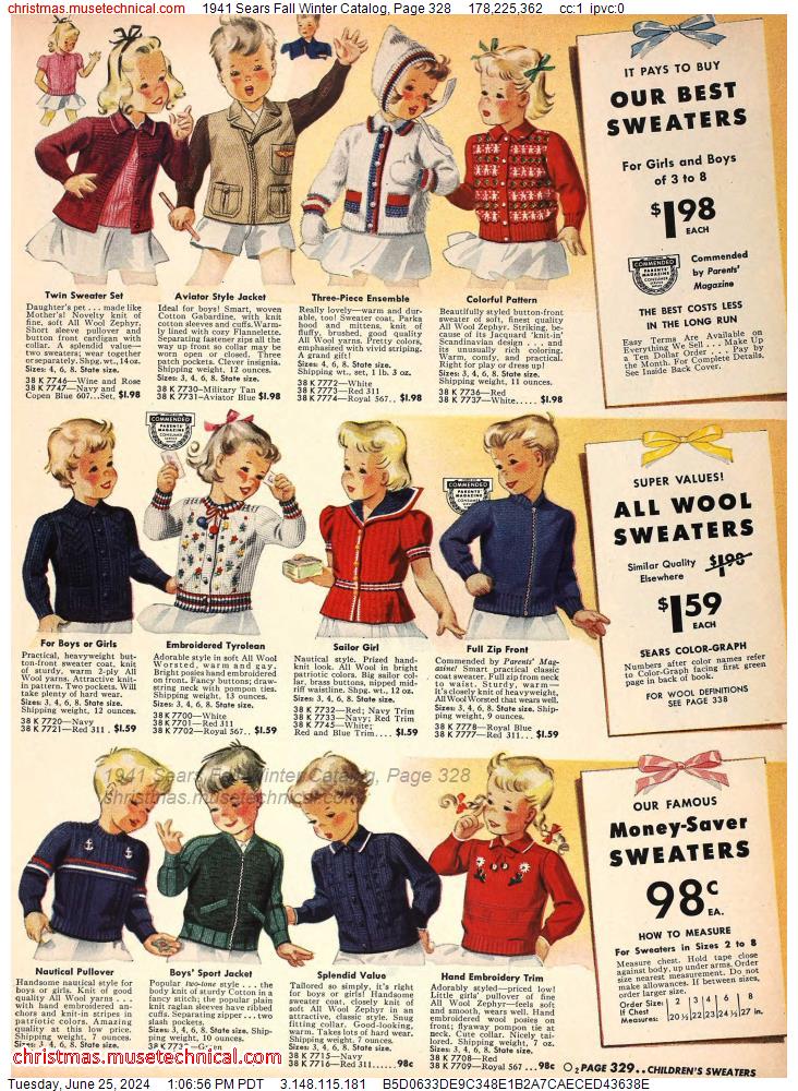 1941 Sears Fall Winter Catalog, Page 328